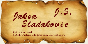 Jakša Sladaković vizit kartica